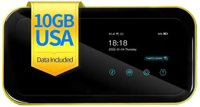 Main image of FREEBOT 4G LTE Mobile Hotspot Router with Prepaid 10GB USA Data 365 Days, Portable WiFi for Travel in 150+ Countries Local and International Router Multi-Carrier Access No Contract or SIM Card Needed