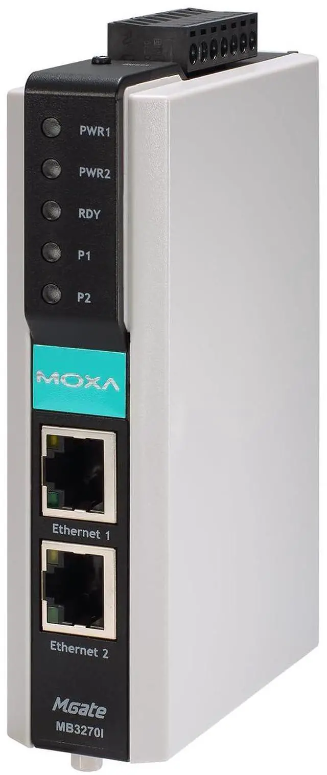 Alt view image 3 of 3 - Moxa Americas,Inc. - MGATE MB3270-2 Port Modbus TCP to Serial Communication Gateway