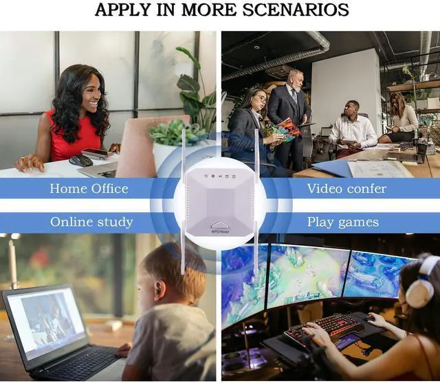 Alt view image 5 of 5 - WiFi Repeater Extender Signal Booster for Home, WiFi Amplifier, WiFi Range Extender, Internet Booster with Ethernet Port (1200Mbps)