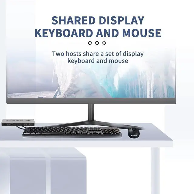 Alt view image 3 of 5 - 2 Port Displayport KVM Switch 4K@60Hz, BolAAzuL Dual-Port Displayport DP 1.2 KVM Switcher 2X1 4KX2K@60Hz 2K(2560X1440)@144Hz Supports USB DP 2 in 1 Out