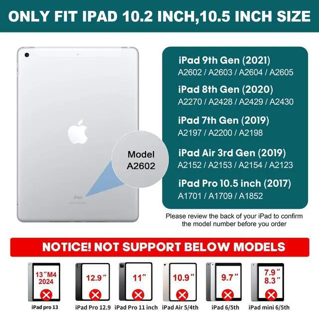 Alt view image 2 of 5 - BABG iPad 9th Generation Case with Keyboard,360° Rotatable,Touchpad,Backlit Keyboard with Pencil Holder for 10.2 inch iPad 9th Gen 2021/ 8th Gen 2020/7th Gen 2019 and iPad Air 3/Pro 10.5"-Rose Gold