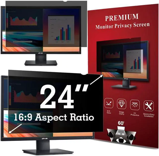 Main image of APeiSi 24 Inch Privacy Screen Filter for Computer Widescreen 16:9 Monitor - Privacy Shield,Anti-Glare and Anti-Blue light Protector