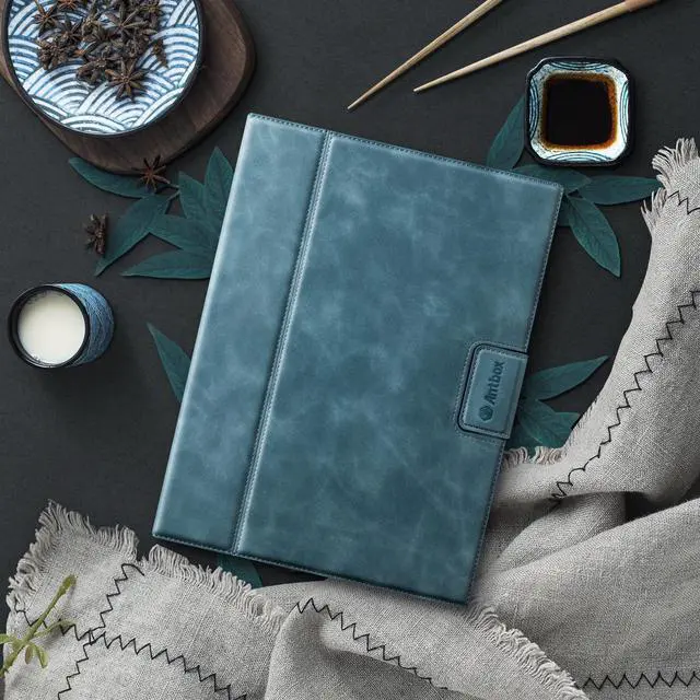Alt view image 3 of 5 - Antbox Case for iPad 9th Generation (2021) iPad 8th/7th Generation with Pencil Holder Auto Sleep/Wake Function PU Leather Smart Cover for iPad 10.2''(Blue)