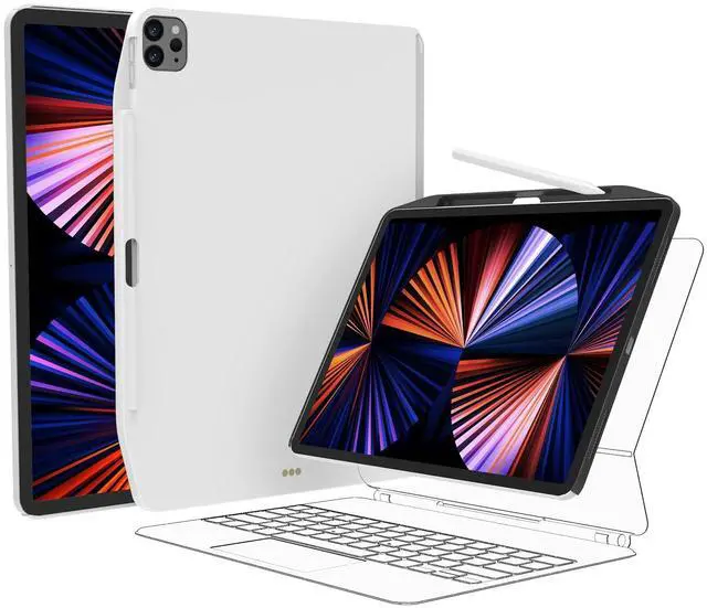 Main image of SwitchEasy CoverBuddy Case for 2018-2022 11" iPad Pro / 2020-2022 10.9" iPad Air 4 & 5 with Pencil Holder - Works with Magic Keyboard, Smart Keyboard Folio (Keyboard Not Included) - White
