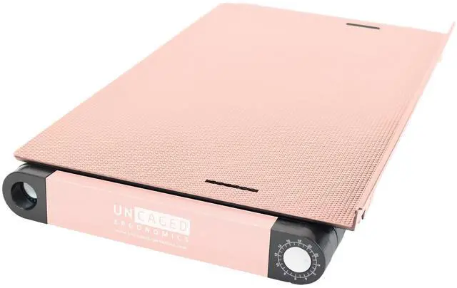 Alt view image 2 of 5 - Uncaged Ergonomics WorkEZ Adjustable Laptop Stand for Desk, Laptop Stand Adjustable Height, Foldable Aluminum Cooling Computer Holder & Riser for Desk Bed, Pink