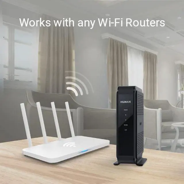 Alt view image 3 of 5 - HUMAX HGD310 - DOCSIS 3.1 Cable Modem, Pairs with Any WiFi Router or Mesh WiFi, Approved for COX & Xfinity & Spectrum, Black, Max Internet Speed Plan 2000 Mbps