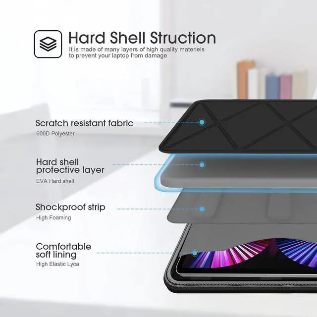 Alt view image 4 of 5 - Smatree iPad Hard Shell Case for 13inch iPad Air M3 2025,New iPad Pro/Air 2024 with Magic Keyboard, 12.7inch Yoga Tab Plus 2025, 12.9inch iPadPro 2021 5th/2020 4th/2018 3rd, Tablet Carry Case, Black