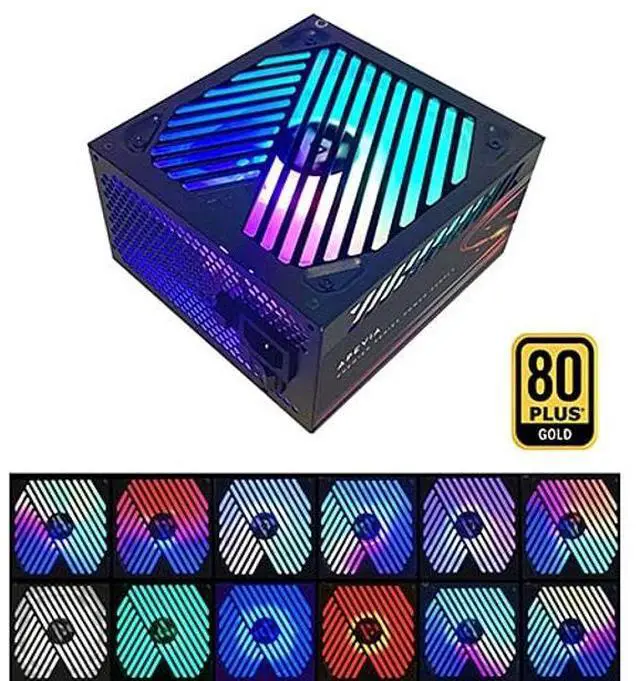 Alt view image 2 of 5 - Apevia ATX-PM1000W Premier 1000W (No PCIe 5.0 & No Gen 5 12VHPWR Cable) 80+ Gold Active PFC ATX Semi-Modular Gaming Power Supply with 366 RGB Modes