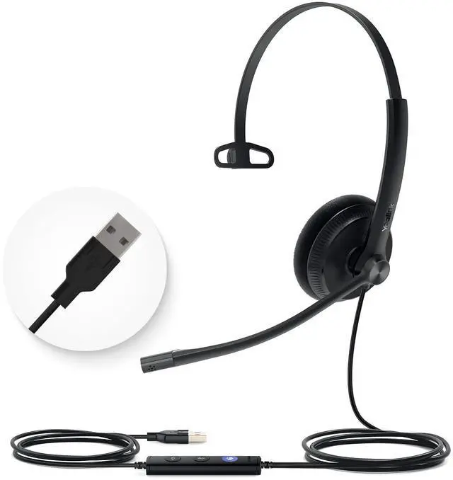 Main image of Yealink UH34 USB Headset with Noise Cancelling Mic, Work Headset for PC, Teams Certified Headphones for VoIP Phone Softphone, in Line Control