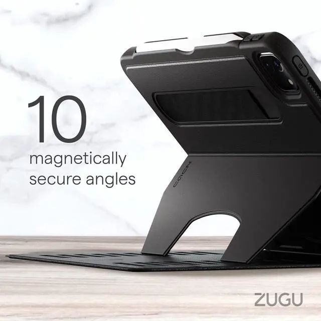 Alt view image 5 of 5 - ZUGU Case for iPad Pro 12.9 Case 5th / 6th Generation Stand 2021/2022, Slim Protective Cover with Wireless Apple Pencil Charging, Magnetic Stand & Sleep/Wake Magnetic Cover, Stealth Black