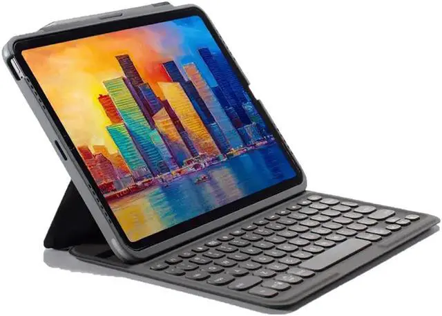 Main image of ZAGG Pro Keys Detachable Case and Wireless Keyboard for Apple iPad Pro 12.9, Multi-Device Bluetooth Pairing, Backlit Laptop-Style Keys, Apple Pencil Holder, 6.6ft Drop Protection - Charcoal