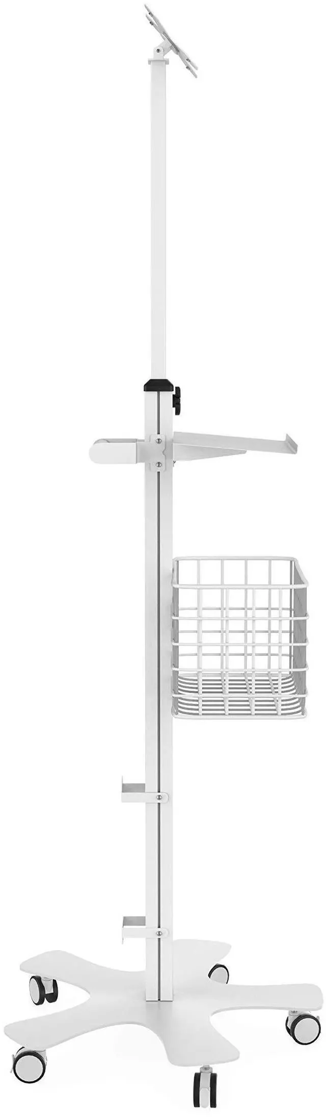 Alt view image 4 of 5 - Medical Floor Stand - CTA Adjustable Mobile Floor Stand with VESA Plate, Basket, Keyboard Tray, Navigation Handle, & Interior Cable Routing System  Compatible with Paragon Enclosures (ADD-MFS)