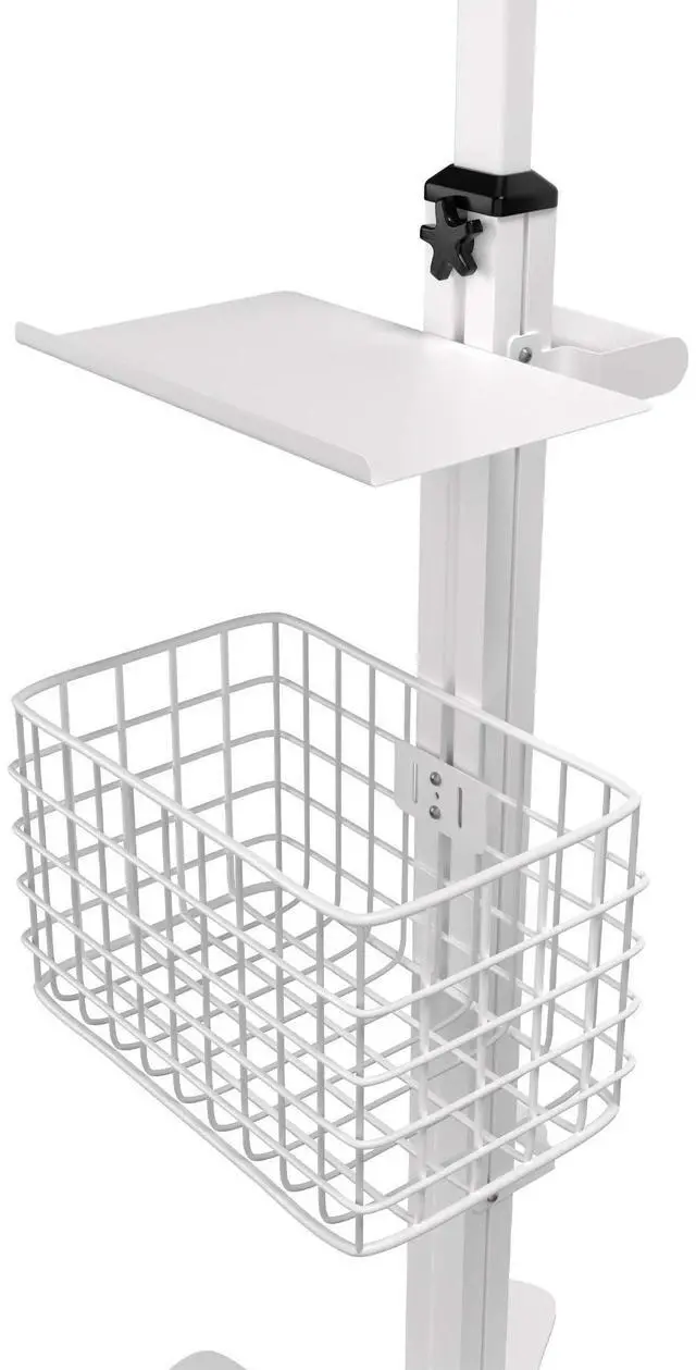 Alt view image 5 of 5 - Medical Floor Stand - CTA Adjustable Mobile Floor Stand with VESA Plate, Basket, Keyboard Tray, Navigation Handle, & Interior Cable Routing System  Compatible with Paragon Enclosures (ADD-MFS)