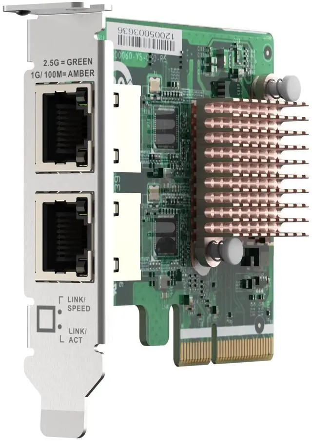 Alt view image 5 of 5 - QNAP QXG-2G2T-I225 Dual Port 2.5GbE 4-Speed Network Card