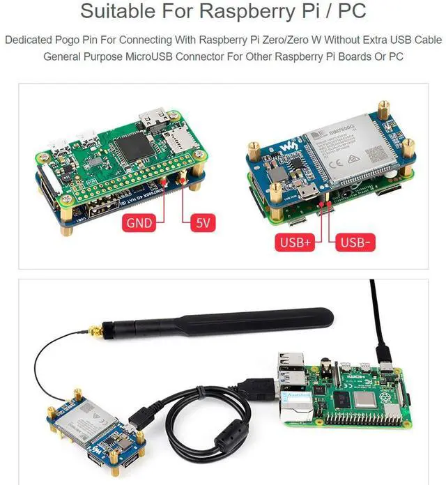 Alt view image 3 of 5 - SIM7600G-H 4G HAT Module for Raspberry Pi and PC,Support LTE Cat-4 4G 3G 2G Communication and GNSS Positioning,Global Band,up to 50Mbps Uplink, 150Mbps Downlink