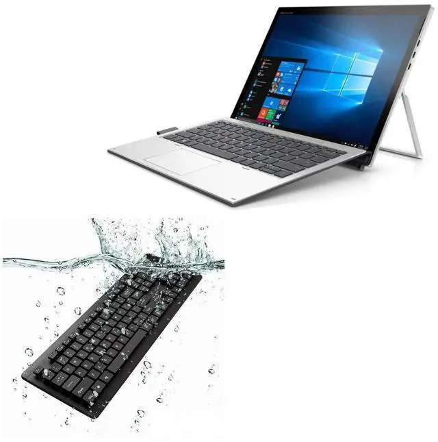 Main image of BoxWave Keyboard Compatible with HP Elite x2 1013 G3 Notebook PC - AquaProof USB Keyboard, Washable Waterproof Water Resistant - Jet Black