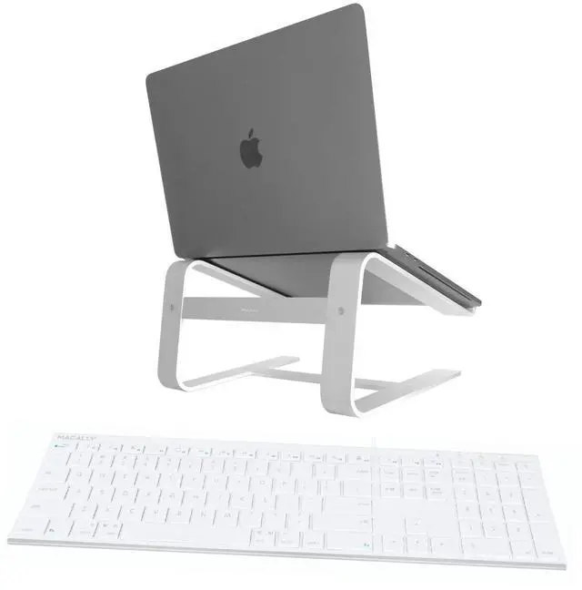 Main image of Macallly Ultra Slim Wired Computer Keyboard and Ergonomic Laptop Stand, Ultimate Mac Accessories