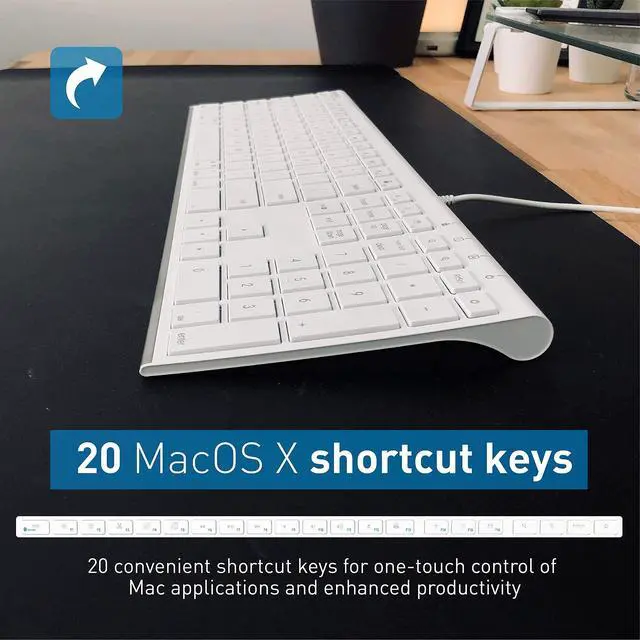 Alt view image 3 of 5 - Macallly Ultra Slim Wired Computer Keyboard and Ergonomic Laptop Stand, Ultimate Mac Accessories