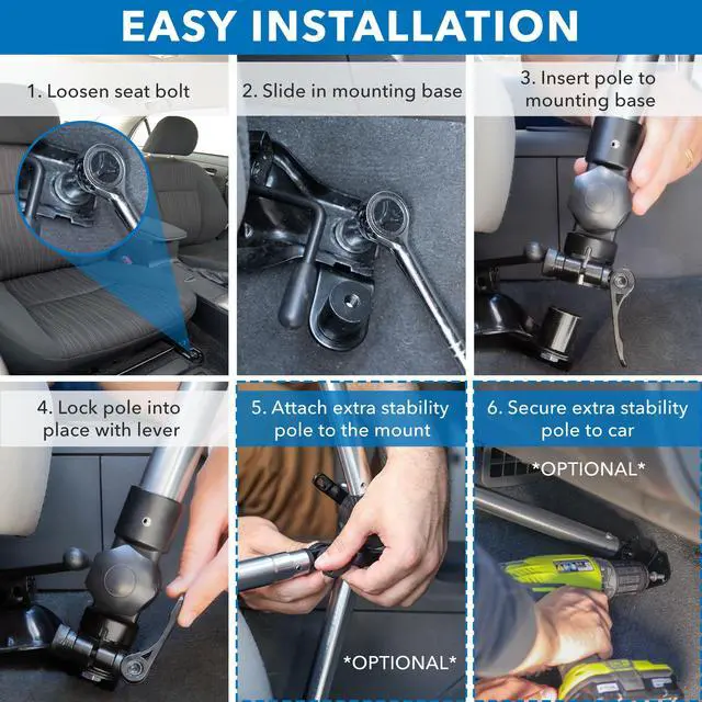 Alt view image 3 of 5 - Mount-It! Laptop Vehicle Mount | No-Drill Computer Mounting Bracket for Front Passenger Seat | Sturdy and Full Motion Lockable Joints, Fits Laptops Up to 17"