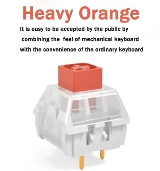 Alt view image 2 of 5 - Kailh Box Heavy Orange Switches for DIY Mechanical Keyboard,3-pin/60gf Tactile/RGB/LED/IP56 Water&Dustproof/Long Life switches(Orange,72pcs)