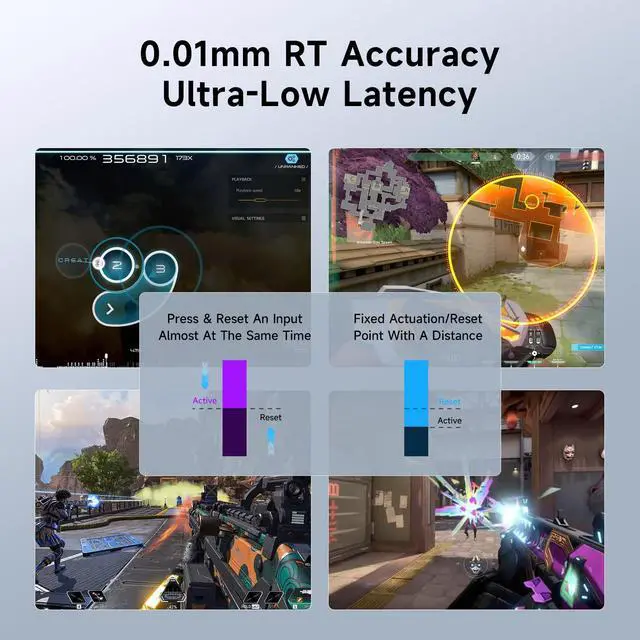 Alt view image 3 of 5 - MCHOSE ACE 68 60% Mechanical Gaming Keyboard Wired Rapid Trigger Hall Effect Keyboard Magnetic Switch Hyper-Fast Adjustable Actuation, 8000Hz, Hot Swap RGB PC MAC Laptop (White Topographic TTC Uranus)