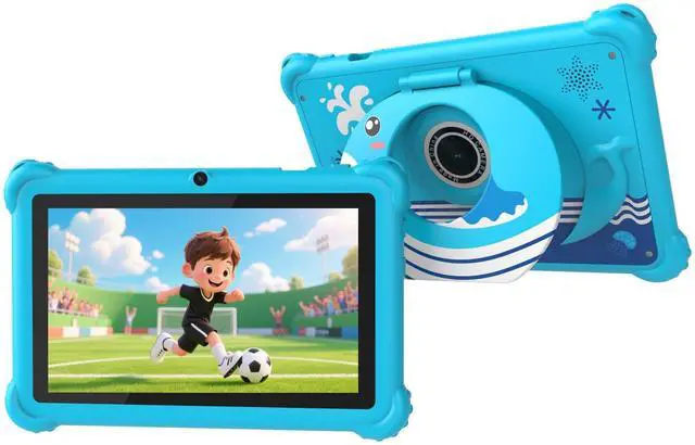 Main image of WUIUHOU Kids Tablet 7 inch Android 12.0 Toddler Edition, IPS Screen, 4GB RAM 32GB ROM, Bluetooth, Parental Controls, Dual Camera, Fine Case for Educational Gaming.