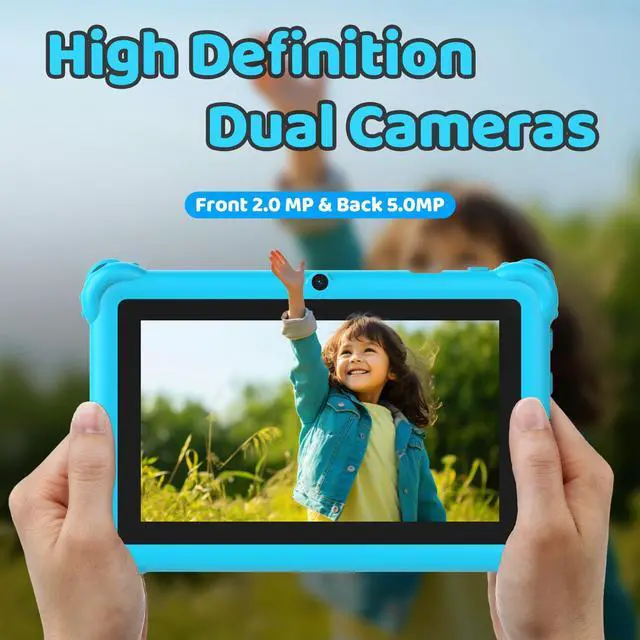 Alt view image 4 of 5 - WUIUHOU Kids Tablet 7 inch Android 12.0 Toddler Edition, IPS Screen, 4GB RAM 32GB ROM, Bluetooth, Parental Controls, Dual Camera, Fine Case for Educational Gaming.