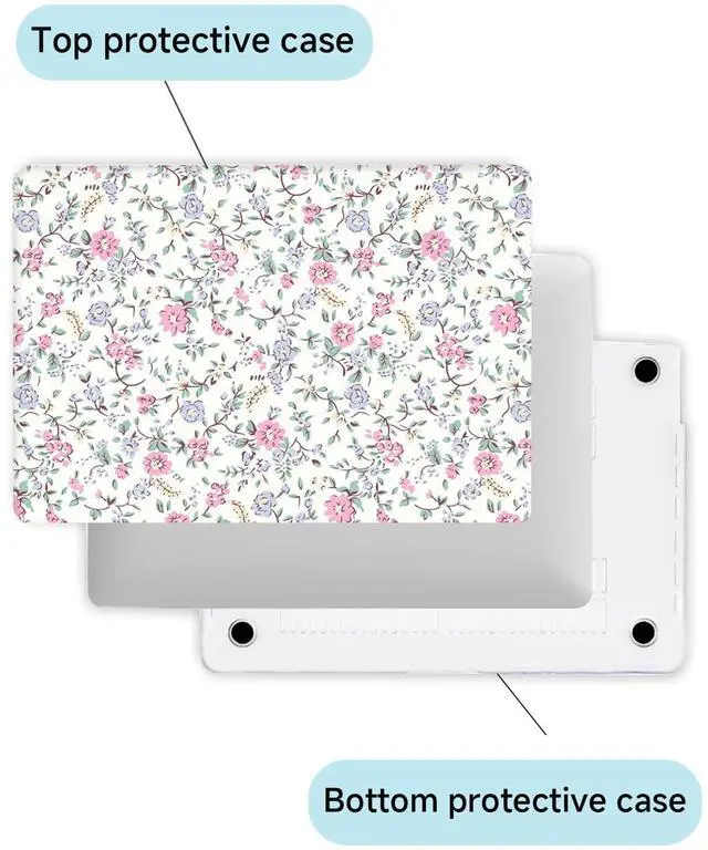 Alt view image 5 of 5 - Fulbrio Arts Compatible with MacBook Pro 13 inch Hard Shell Clear Case Skin, 2022, 2021,2016-2022 Release A1706/A1989/A2159 Slim Matte Finish Hard Shell with Keyboard Cover,White Cute Floral