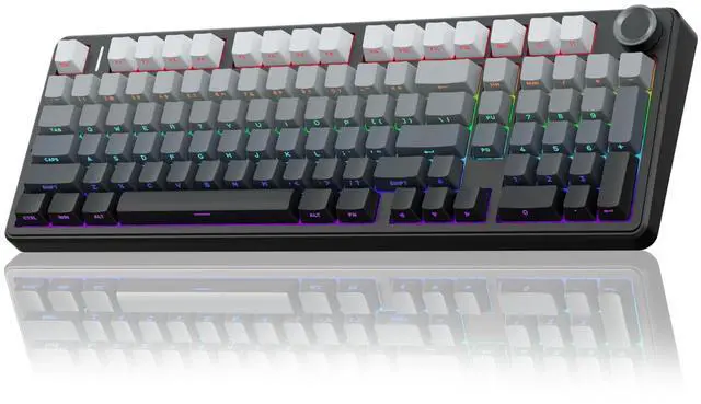 Alt view image 2 of 5 - AULA Wireless Keyboard and Mouse Combo, F99 Pro Mechanical Keyboards with Knob,Tri-Mode Hot Swappable Keyboard+SC580 Wireless Gaming Mouse Purple