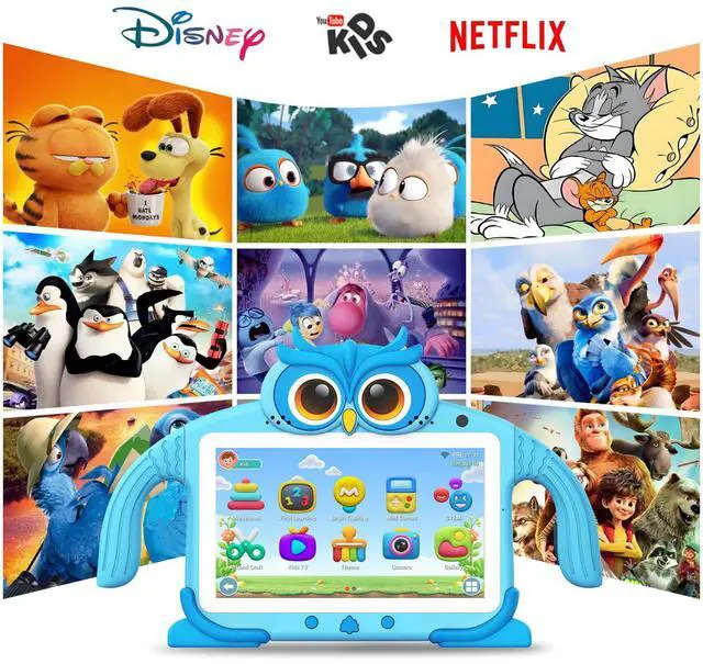 Alt view image 3 of 5 - Kids Tablet 7 IN 32GB Tablet for Kids 3-7 Pre-installed with Children Software Many Offline Content Parents Control, Toddler Tablets with Youtube WiFi Dual Camera, Tablets for Toddlers Gifts Ages 3-12