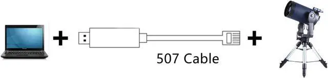 Alt view image 2 of 4 - Meade LX200 Telescopes Upgrade Control Console Cable Meade LX200 USB RS232 to 6P4C RJ11 RJ12 Cable(6FT, for Meade LX200)