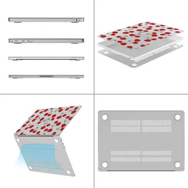 Alt view image 2 of 5 - Idocolors Cute Cherry Case Compatible with MacBook Pro 14 Inch(Models A2442/A2779 M2/A2918/A2992 M3), Transparent Frosted Protective Hard Case Anti Scratch Cover for Girls Women Men