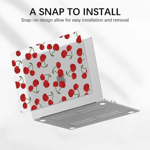 Alt view image 4 of 5 - Idocolors Cute Cherry Case Compatible with MacBook Pro 14 Inch(Models A2442/A2779 M2/A2918/A2992 M3), Transparent Frosted Protective Hard Case Anti Scratch Cover for Girls Women Men