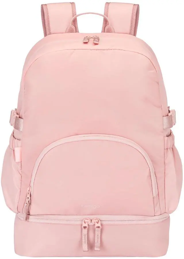 Main image of Bentgo 2-in-1 Adult Backpack & Insulated Lunch Bag  Lightweight, Water-Resistant Travel Backpack with 9 Compartments, Laptop Sleeve & Trolley Sleeve for Work & Everyday Use (Soft Blush)