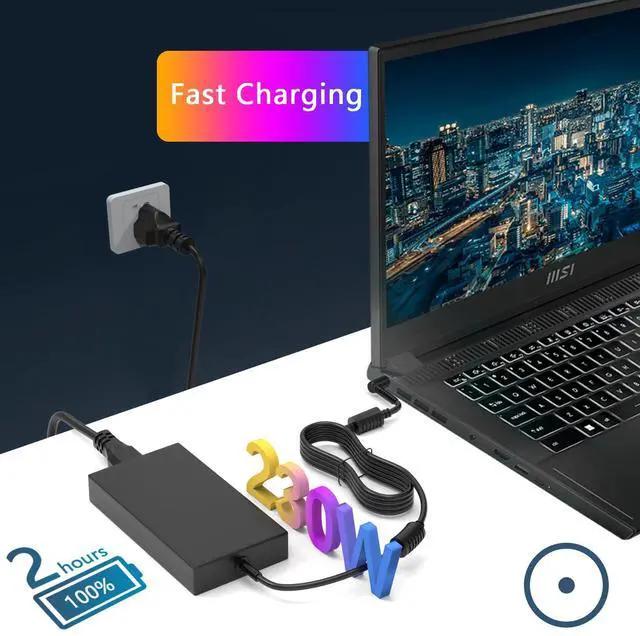 Alt view image 3 of 5 - GVKRLXZ 230W AC Adapter Compatible with MSI Katana 17 15 A17 A15 / Katana A17 AI A15 AI RTX 4070 4050 4060,Sword 15 16 HX 17 HX Gaming Laptop Charger Power Supply Cord