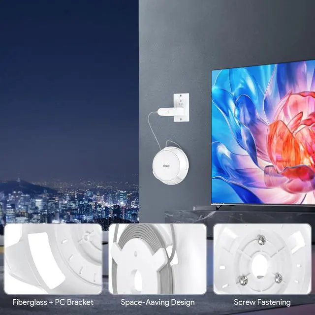 Alt view image 5 of 5 - XLTTYWL Deco WiFi 7 Wall Mount Kit, Deco BE23/BE25/BE3600/BE5000 Router Mount Bracket Optimize Space&Cable Management for TP Decos 7 Dual-Band WiFi 7 Mesh Wi-Fi System (White, 4 Pack)