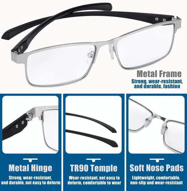 Alt view image 5 of 5 - GHDBFMB Progressive Reading Glasses Men Photochromic Readers Clear Top Multifocal Transition Multifocal Tr90 Eyeglasses 3.0