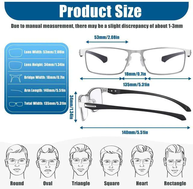 Alt view image 4 of 5 - GHDBFMB Progressive Reading Glasses Men Photochromic Readers Clear Top Multifocal Transition Multifocal Tr90 Eyeglasses 3.0