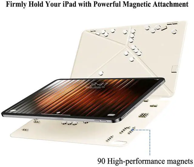 Alt view image 3 of 5 - Ultra Slim Frameless Case for iPad Air 11 Inch 7th/6th Generation (M3/M2) 2025/2024, iPad Air 5th/4th Gen 2022/2020 10.9 Inch, Auto Wake-Sleep, Multi-Angle Magnetic Protective Case(Terracotta)