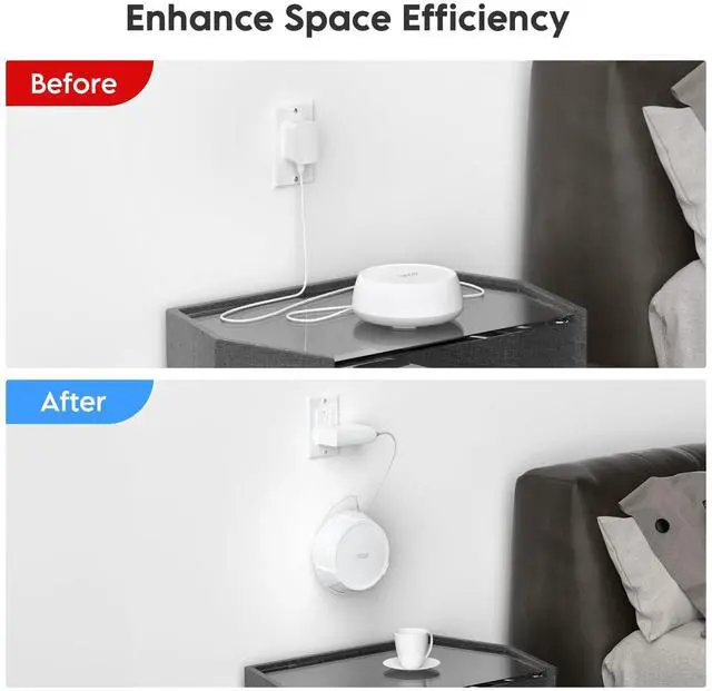 Alt view image 4 of 5 - XLTTYWL Deco WiFi 7 Wall Mount Kit, Deco BE23/BE25/BE3600/BE5000 Router Mount Bracket Optimize Space&Cable Management for TP Decos 7 Dual-Band WiFi 7 Mesh Wi-Fi System (White, 4 Pack)