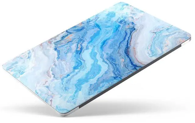 Alt view image 3 of 5 - Berkin Arts Compatible with MacBook Pro 13 inch Cover, 2022, 2021, 2020-2016 Release A1706/A1989/A2159 with Keyboard Cover & Screen Protector Cloisonnism Abstract Blue Grey Marble