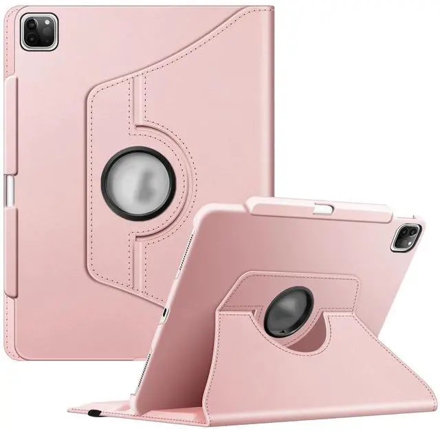 Main image of Fintie Rotating Case for iPad Pro 12.9-inch 6th Generation 2022-360 Degree Swiveling Protective Cover with Pencil Holder, Auto Sleep/Wake, Also Fit iPad Pro 12.9" 5th/4th/3rd Gen, Rose Gold