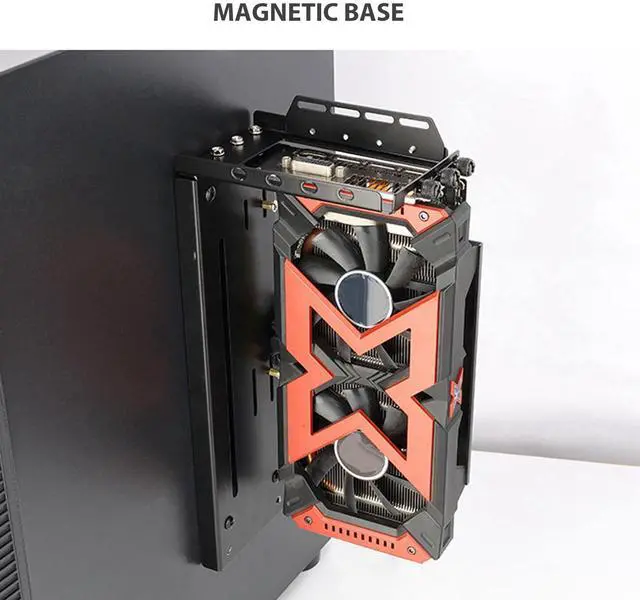 Alt view image 2 of 5 - Generic GPU Support Bracket, Vertical GPU Mount PCI E 3.0 X16 Graphics Card VGA Support Bracket Holder with Pretty Lighting, Adjustable Bracket for ATX PC Case (26*8.2*12.8 cm), Genericaqt1b9mu5v-12