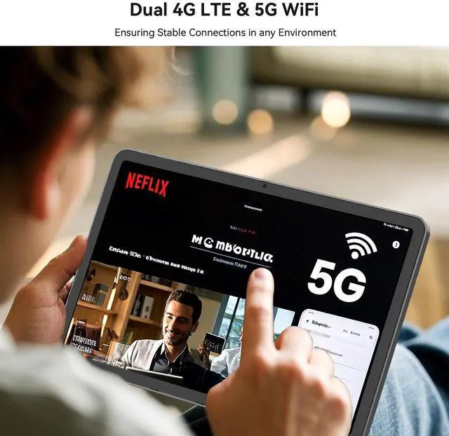 Alt view image 4 of 5 - Blackview 12 inch Tablet Best Android 15 Large Tablets 2025 with Keyboard and Pen, 2K FHD+ Display, 5G WiFi, GPS, 9000mAh/33W, Widevine L1- MEGA Set