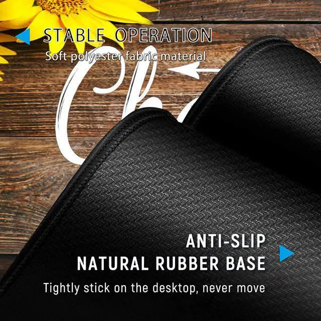 Alt view image 3 of 5 - Desk Pad, Keyboard Mouse Pad Set, Extended Gaming Mouse Pad+ Ergonomics Memory Foam Wrist Rest Support,31.5x11.8in Waterproof Large Mouse Pad for Home Office,Chaos Coordinator Sunflower XXL Mouse Mat