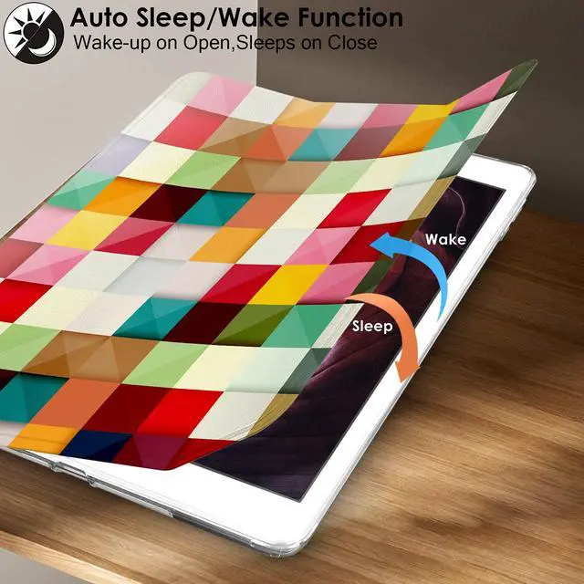 Alt view image 3 of 5 - DuraSafe Cases for iPad Mini 3rd Mini 2nd Mini 1st 7.9 inch A1599 A1600 A1489 A1490 A1491 A1432 A1454 A1455 Printed Lightweight Shock Absorbant Flexible TPU Protective Clear Case - Color Grid