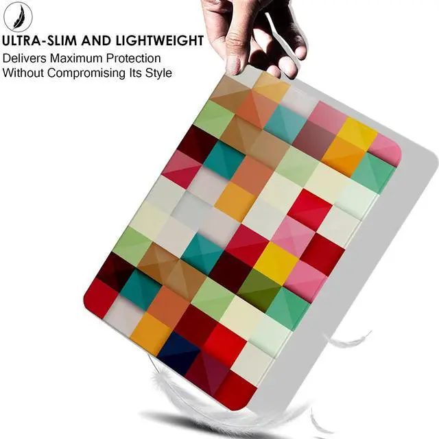 Alt view image 5 of 5 - DuraSafe Cases for iPad Mini 3rd Mini 2nd Mini 1st 7.9 inch A1599 A1600 A1489 A1490 A1491 A1432 A1454 A1455 Printed Lightweight Shock Absorbant Flexible TPU Protective Clear Case - Color Grid