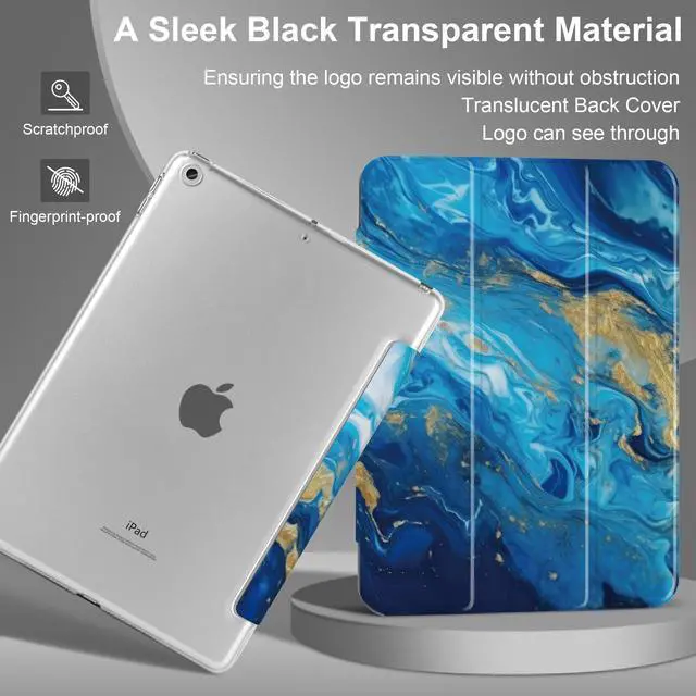 Alt view image 3 of 5 - MecBevia Case for iPad 10.2 Inch 9th Generation 2021 / 8th Gen 2020 / 7th Gen 2019, Slim iPad 10.2 Case Cover with Hard PC Back, Auto Wake/Sleep, Oceans