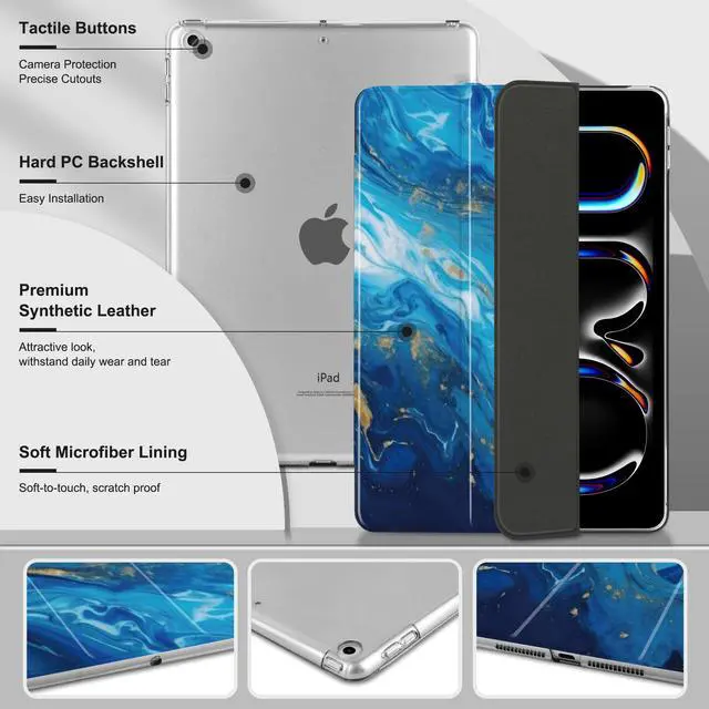 Alt view image 4 of 5 - MecBevia Case for iPad 10.2 Inch 9th Generation 2021 / 8th Gen 2020 / 7th Gen 2019, Slim iPad 10.2 Case Cover with Hard PC Back, Auto Wake/Sleep, Oceans