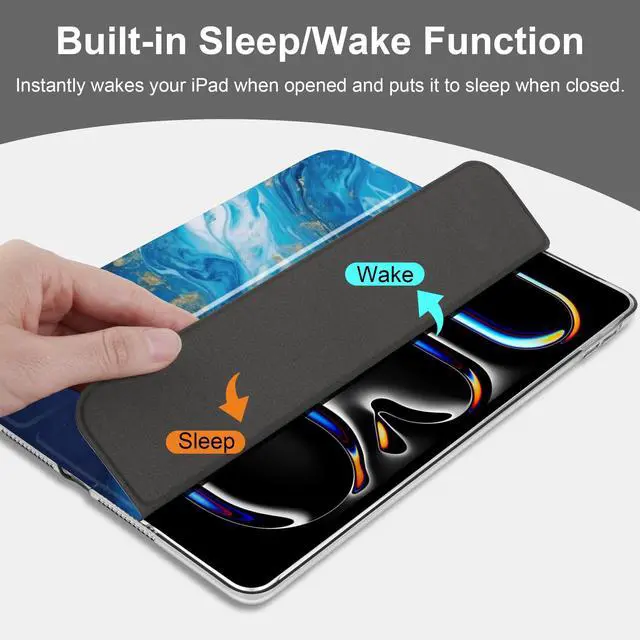 Alt view image 5 of 5 - MecBevia Case for iPad 10.2 Inch 9th Generation 2021 / 8th Gen 2020 / 7th Gen 2019, Slim iPad 10.2 Case Cover with Hard PC Back, Auto Wake/Sleep, Oceans